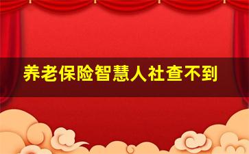 养老保险智慧人社查不到