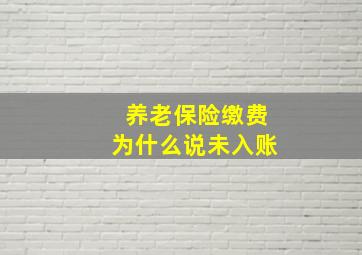 养老保险缴费为什么说未入账