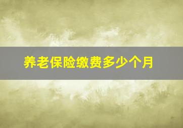 养老保险缴费多少个月