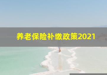 养老保险补缴政策2021