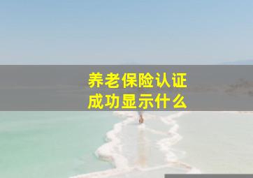 养老保险认证成功显示什么