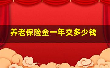 养老保险金一年交多少钱