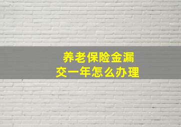 养老保险金漏交一年怎么办理