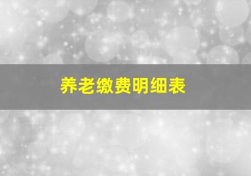 养老缴费明细表