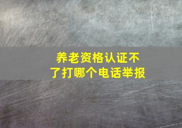 养老资格认证不了打哪个电话举报