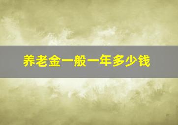 养老金一般一年多少钱