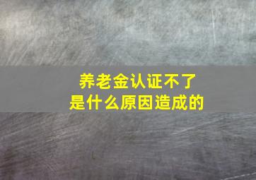 养老金认证不了是什么原因造成的