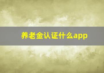 养老金认证什么app