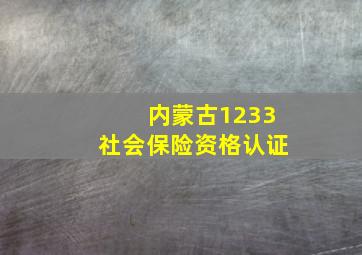 内蒙古1233社会保险资格认证