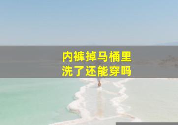 内裤掉马桶里洗了还能穿吗