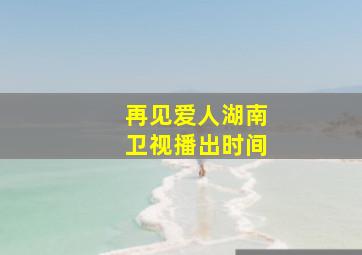 再见爱人湖南卫视播出时间