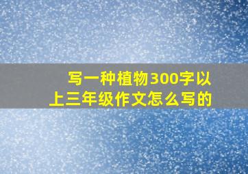 写一种植物300字以上三年级作文怎么写的