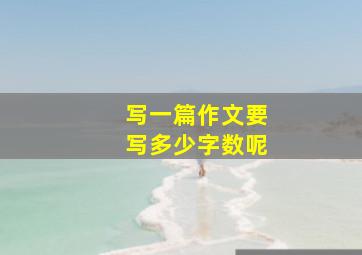 写一篇作文要写多少字数呢