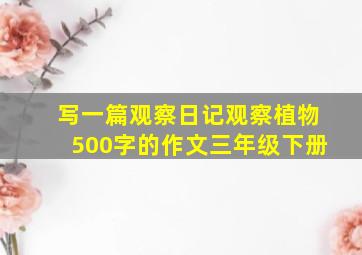 写一篇观察日记观察植物500字的作文三年级下册