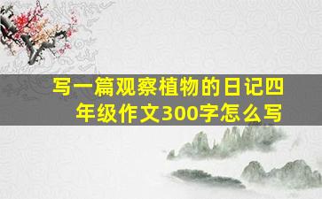 写一篇观察植物的日记四年级作文300字怎么写