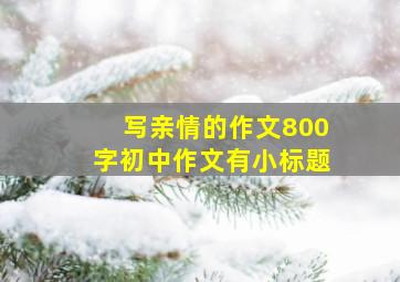 写亲情的作文800字初中作文有小标题