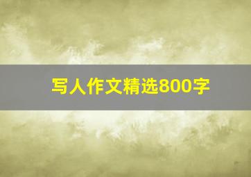 写人作文精选800字