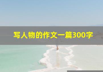 写人物的作文一篇300字