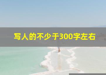 写人的不少于300字左右