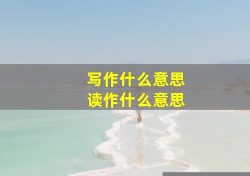 写作什么意思读作什么意思