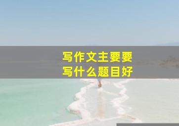 写作文主要要写什么题目好