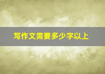 写作文需要多少字以上