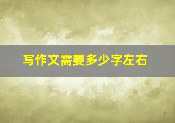 写作文需要多少字左右