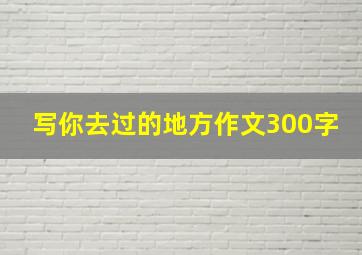 写你去过的地方作文300字