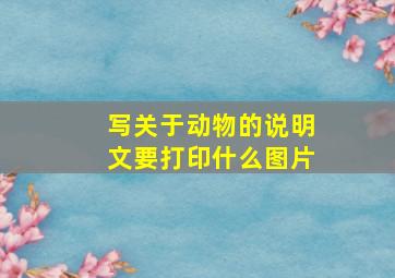 写关于动物的说明文要打印什么图片