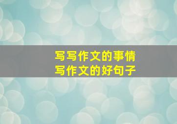 写写作文的事情写作文的好句子