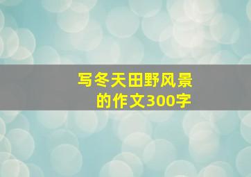 写冬天田野风景的作文300字