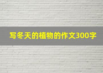 写冬天的植物的作文300字