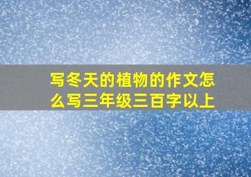 写冬天的植物的作文怎么写三年级三百字以上