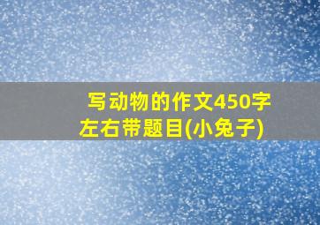 写动物的作文450字左右带题目(小兔子)