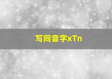 写同音字xTn