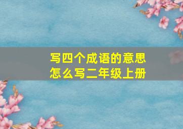 写四个成语的意思怎么写二年级上册