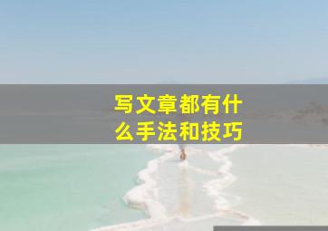 写文章都有什么手法和技巧