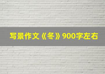 写景作文《冬》900字左右