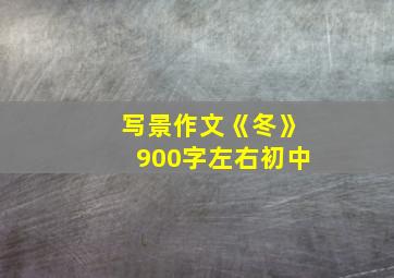 写景作文《冬》900字左右初中