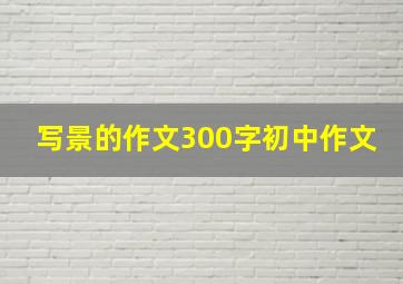 写景的作文300字初中作文