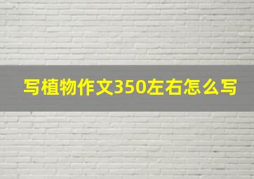 写植物作文350左右怎么写