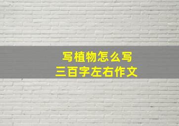 写植物怎么写三百字左右作文