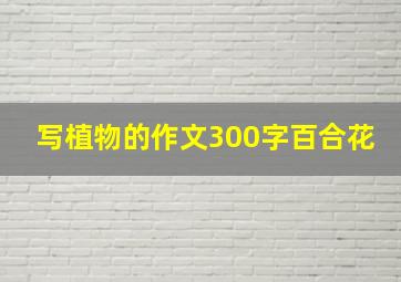 写植物的作文300字百合花