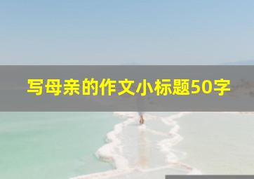 写母亲的作文小标题50字