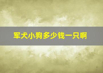 军犬小狗多少钱一只啊