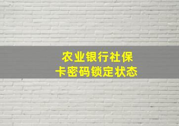 农业银行社保卡密码锁定状态