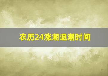 农历24涨潮退潮时间