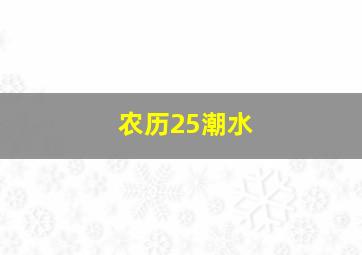 农历25潮水