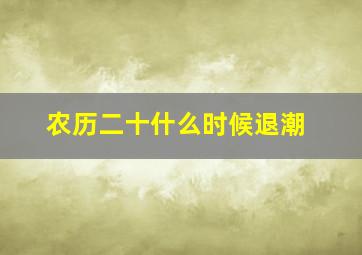 农历二十什么时候退潮