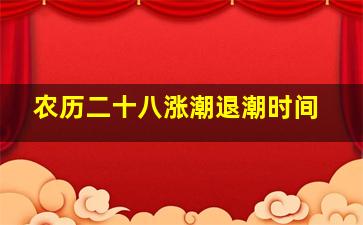 农历二十八涨潮退潮时间